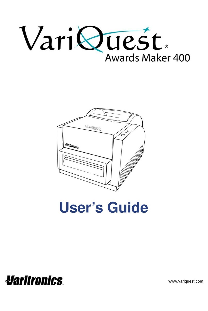 Variquest Awards Maker 400 User manual Variquest Awards Maker 400 User manual