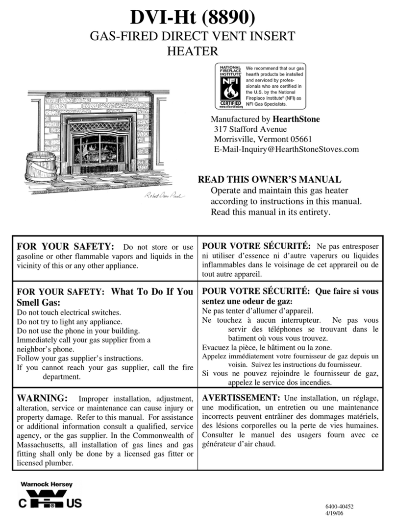 HearthStone 8890 Owenrs manual