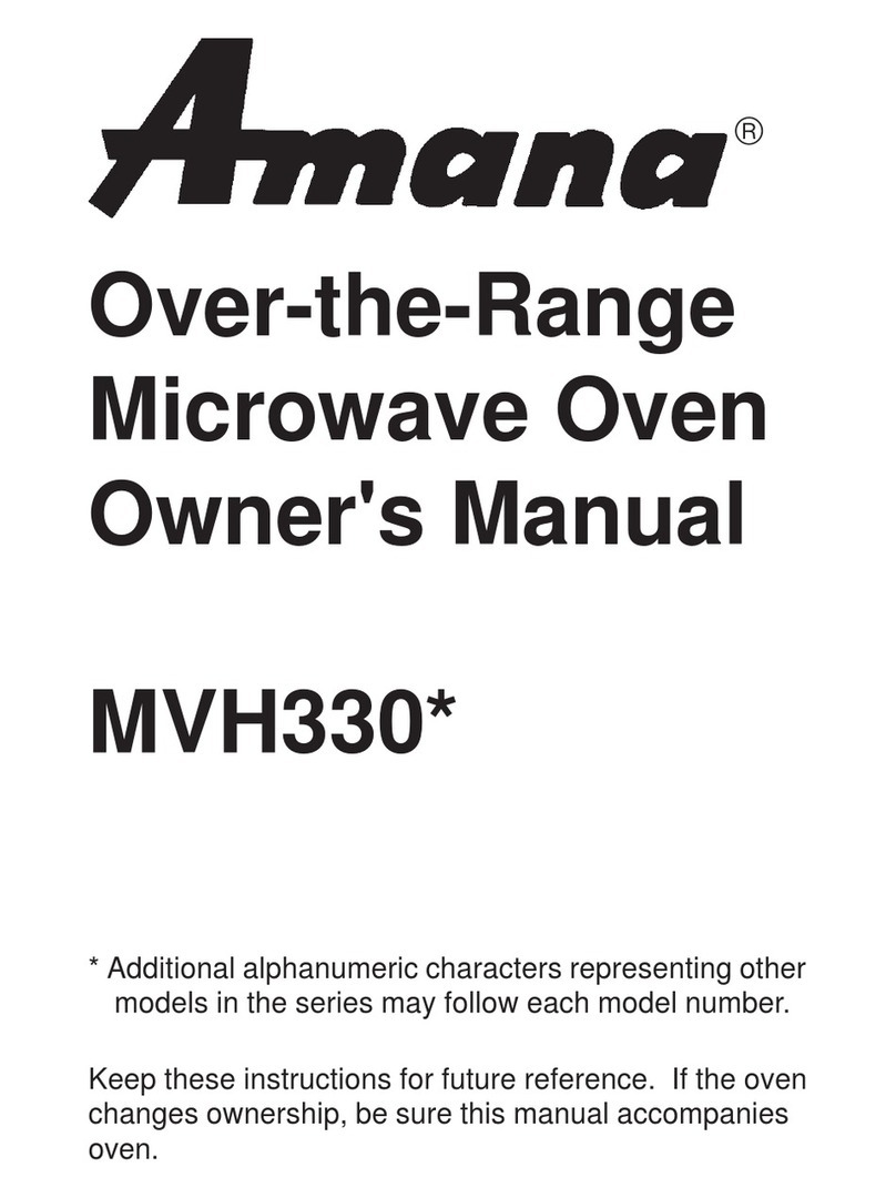 Amana MVH330 Series User manual Amana MVH330 Series User manual
