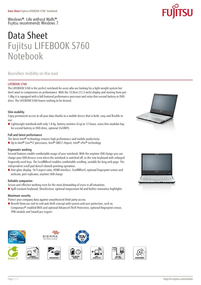 Fujitsu Lifebook S760 datasheet