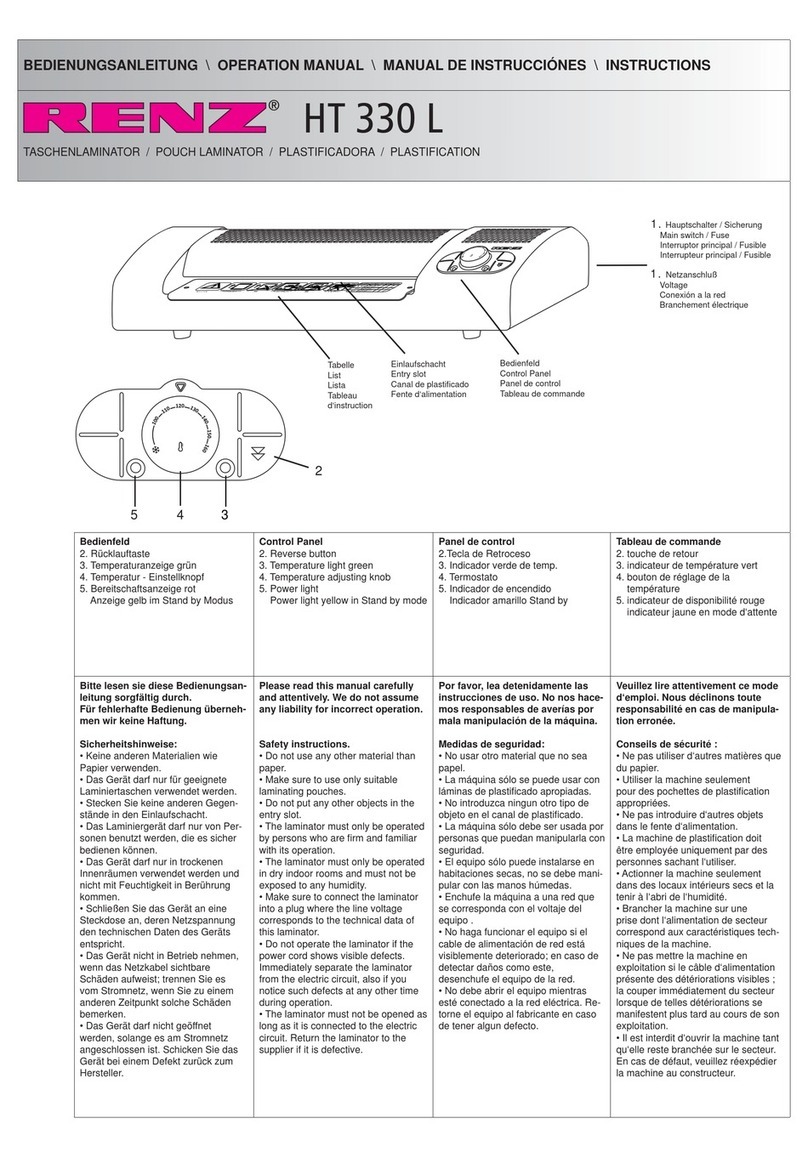 Renz HT 330 L Operation manual