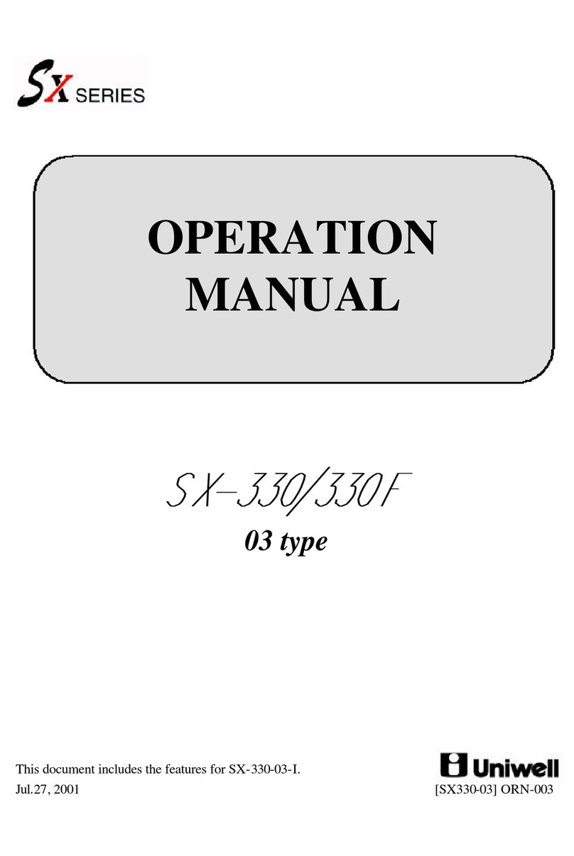 Uniwell SX-330 User manual Uniwell SX-330 User manual