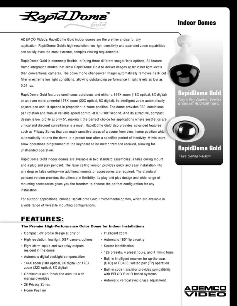 ADEMCO RapidDome Gold Features & specifications