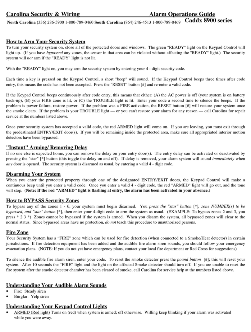 CADDX Caddx 8900 series User manual