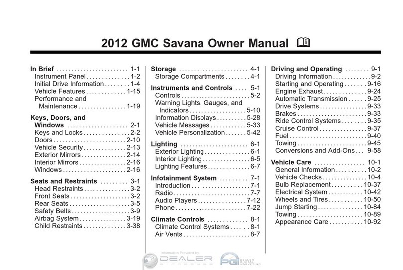 GMC 2012 GMC Savana owner's manual