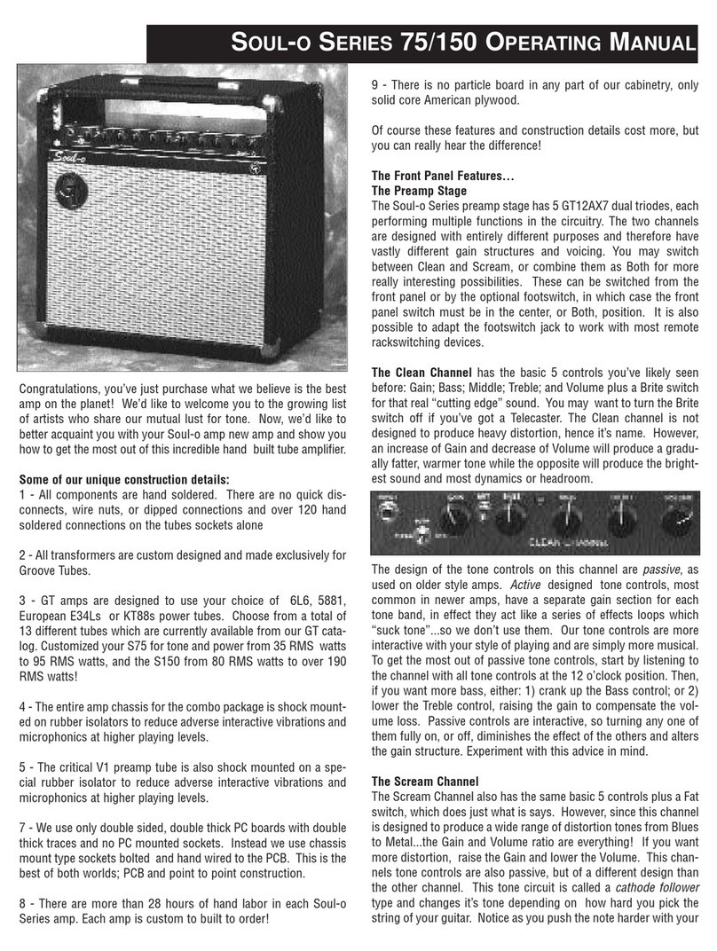Groove Tubes Soul-o Series 75 operating manual