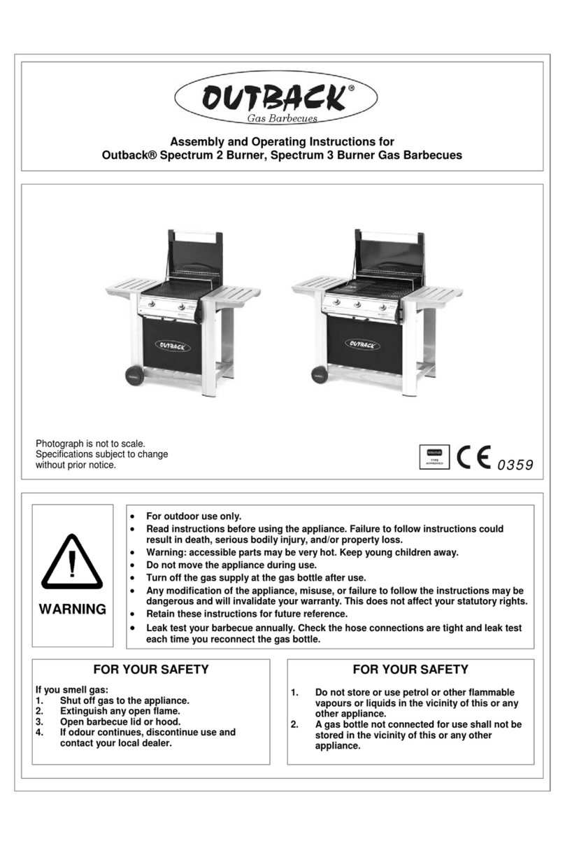 Outback Spectrum 2 Burner Assembly and operating instructions