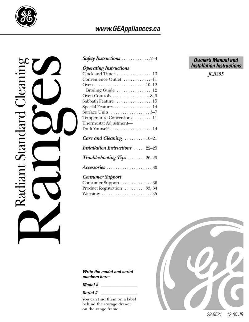 GE JCBS55 Owner's manual and installation instructions GE JCBS55 Owner's manual and installation instructions