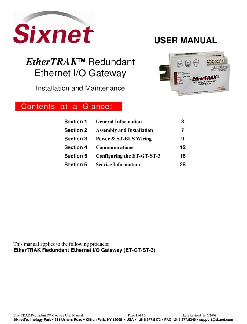 Sixnet EtherTRAK ET-GT-ST-3 user manual