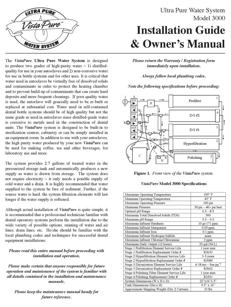 VistaPure 3000 Installation guide & owner's manual VistaPure 3000 Installation guide & owner's manual