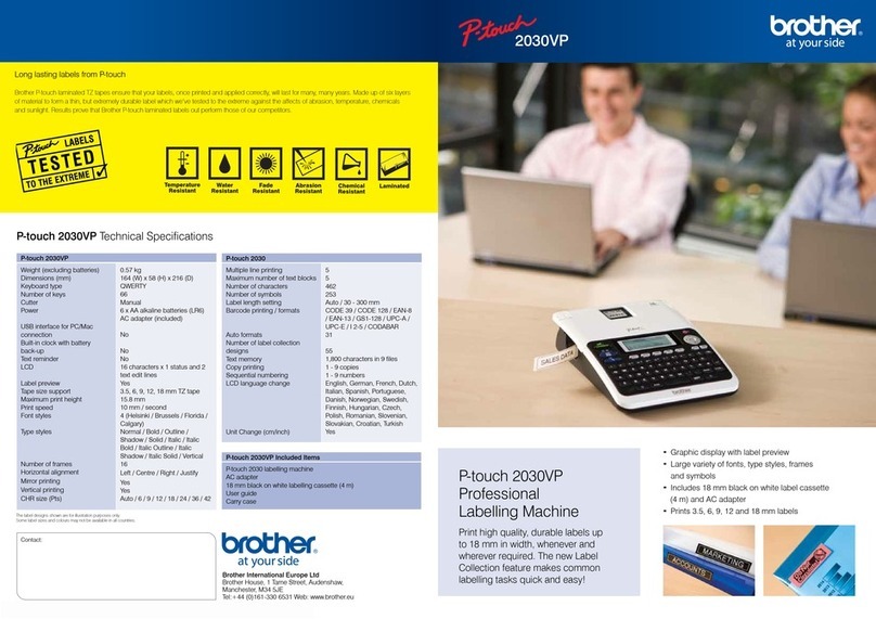 Brother P-touch 2030VP User manual