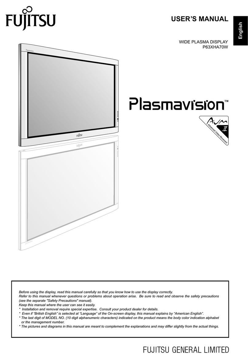 Fujitsu Plasmavision P63XHA70W User manual