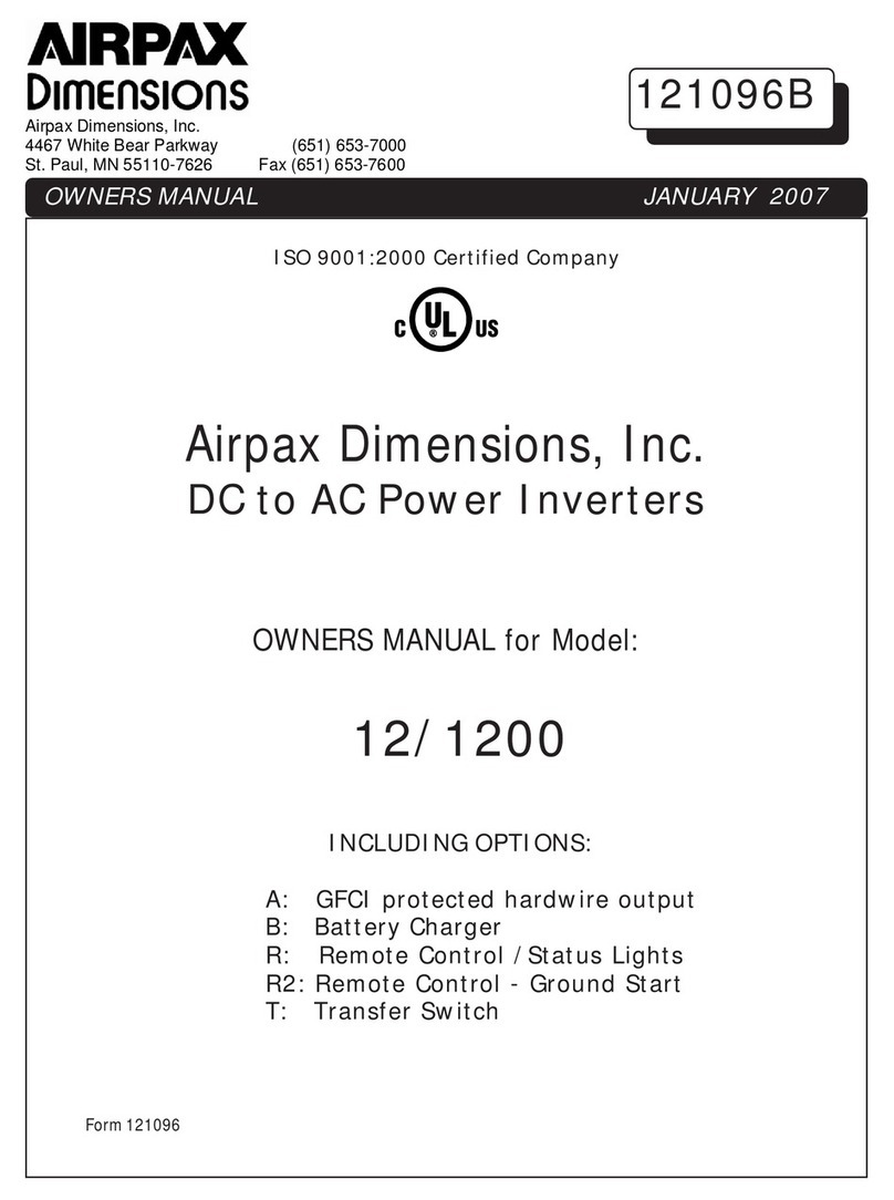 Airpax Dimensions 12 owner's manual