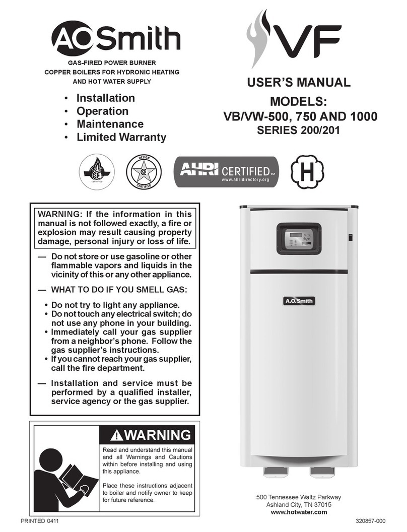 A.O. Smith VF VB 500 User manual A.O. Smith VF VB 500 User manual