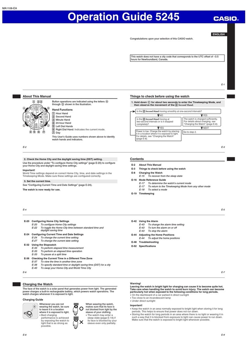 Casio 5245 Operation guide
