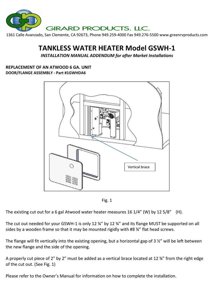 Girard Products GSWH-1 installation manual
