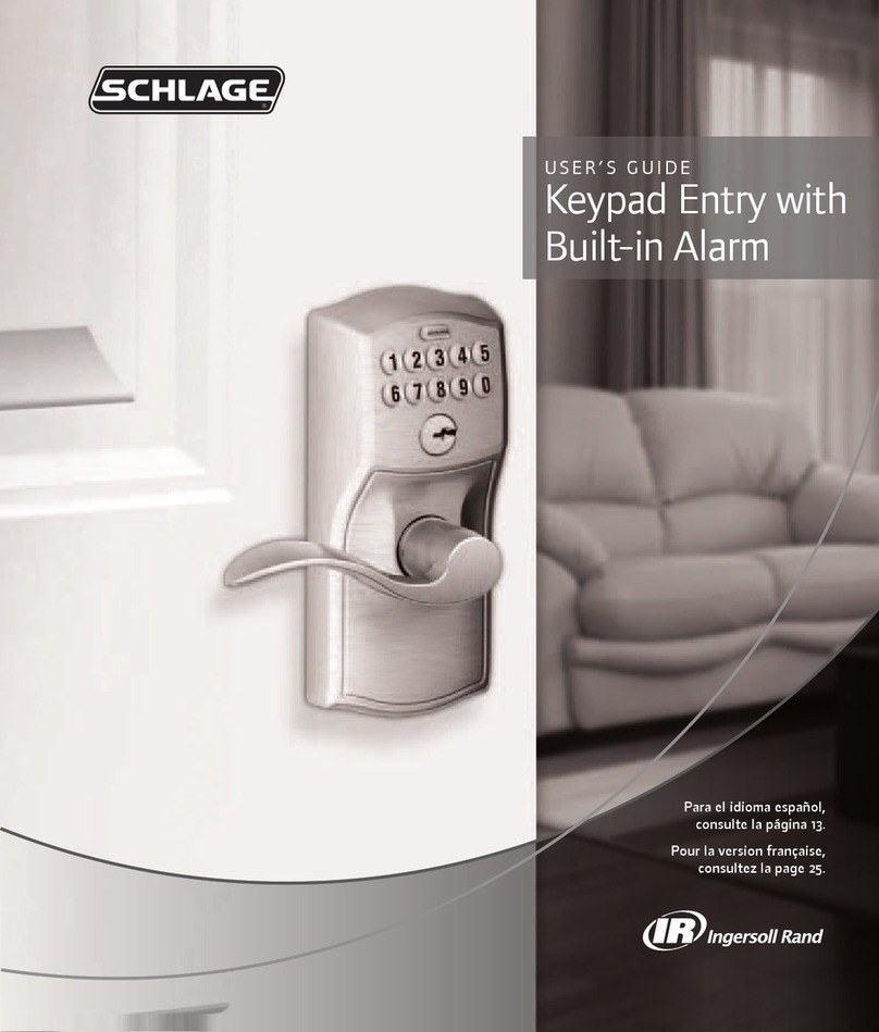 Schlage keypad entry with built-in alarm User manual