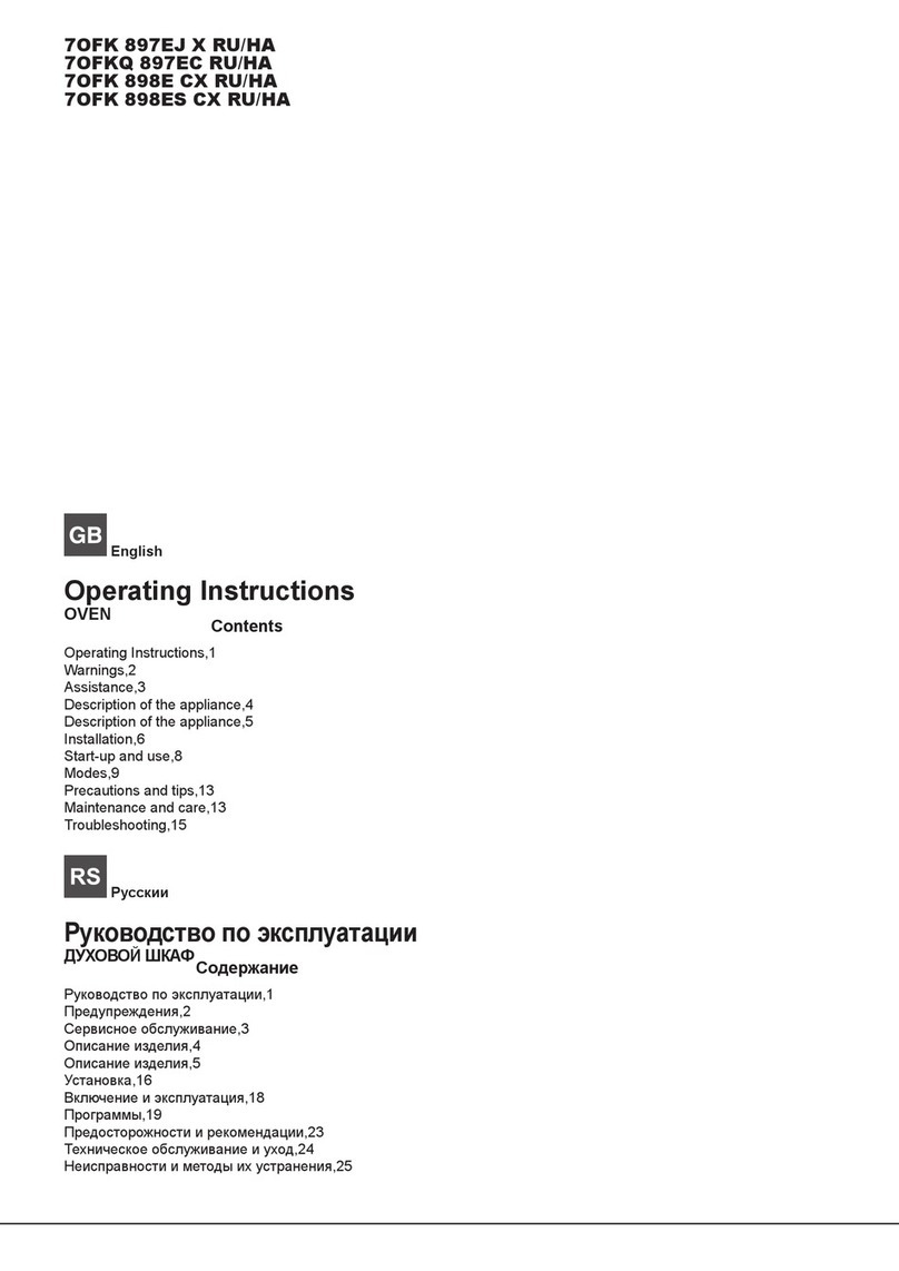 Hotpoint Ariston 7OFK 898ES CX RU/HA operating instructions