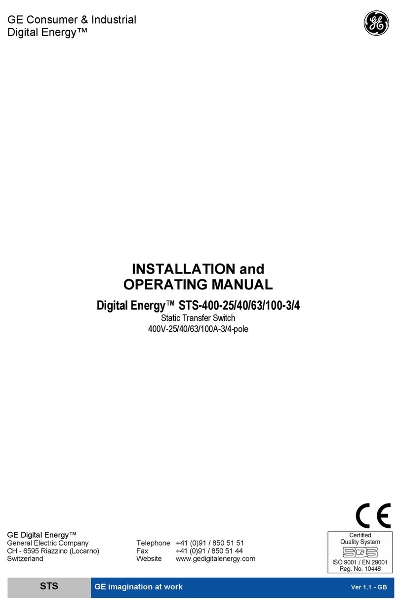 GE Digital Energy STS-400-25-3 User manual