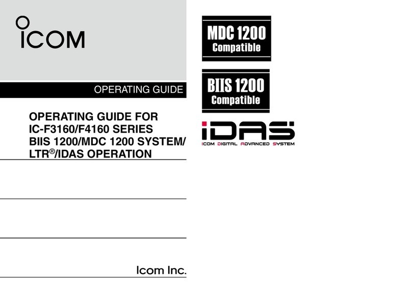 Icom IC-F3160 SERIES User manual Icom IC-F3160 SERIES User manual