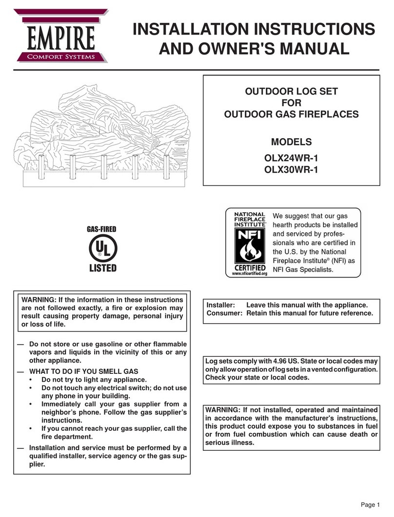 Empire Comfort Systems OLX24WR-1 Quick start guide