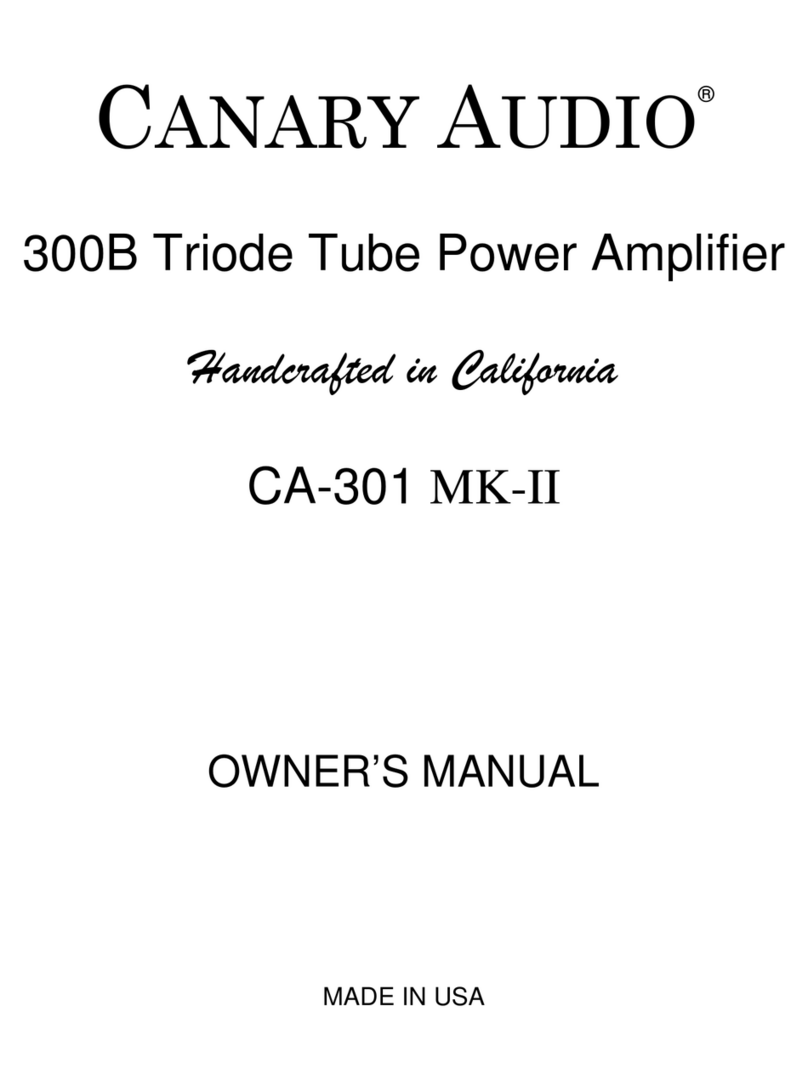 CANARY AUDIO CA-301 MK-II owner's manual CANARY AUDIO CA-301 MK-II owner's manual