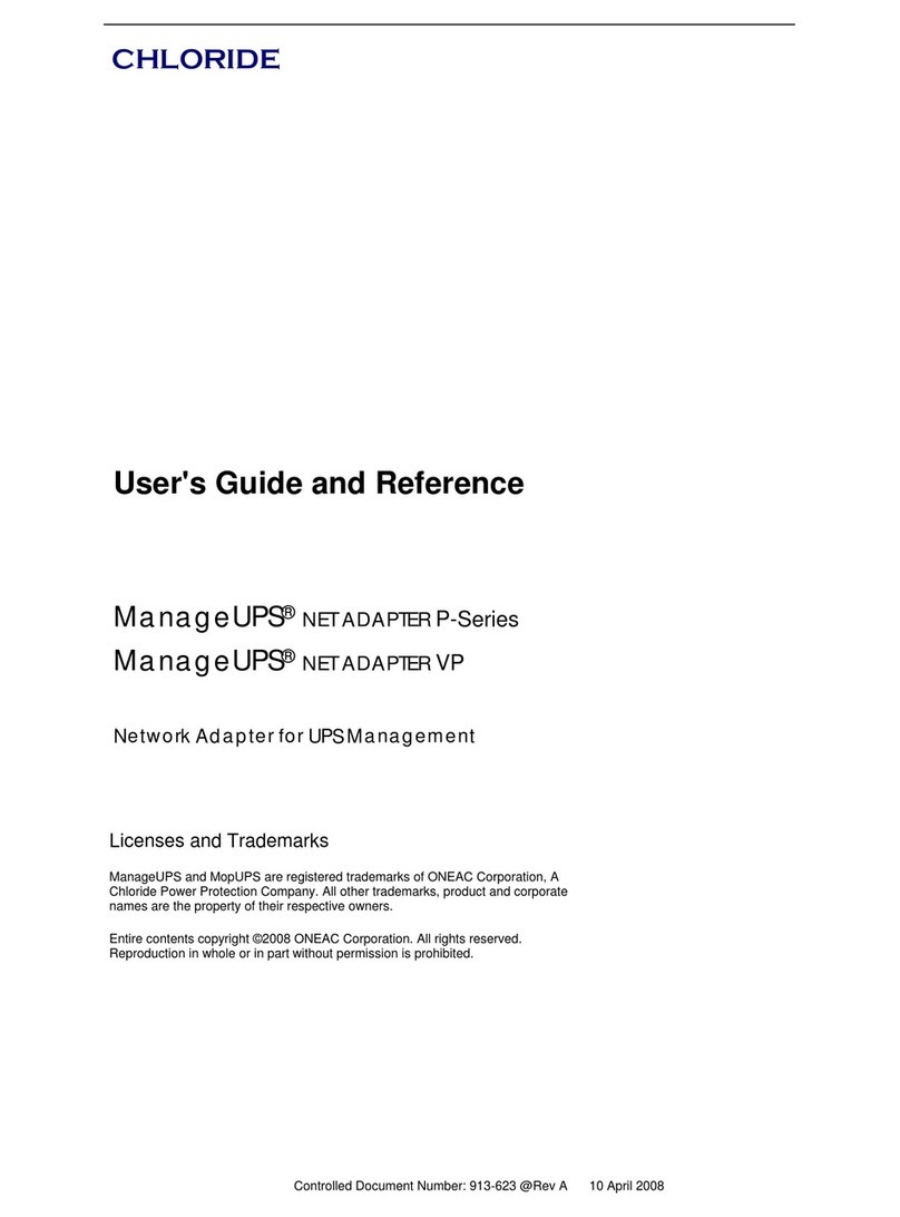Chloride ManageUPS User guide and reference manual