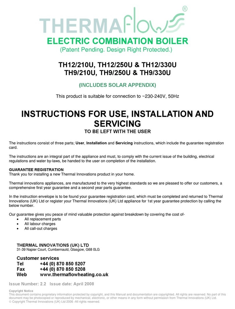 Thermaflow TH12 Instructions for use installation and servicing