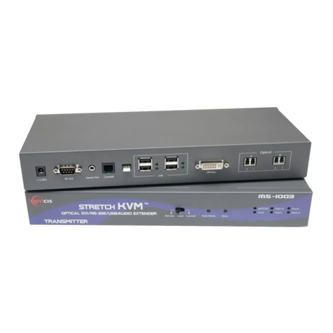 opticis DVI/USB/RS-232 and Audio Optical Extender user manual
