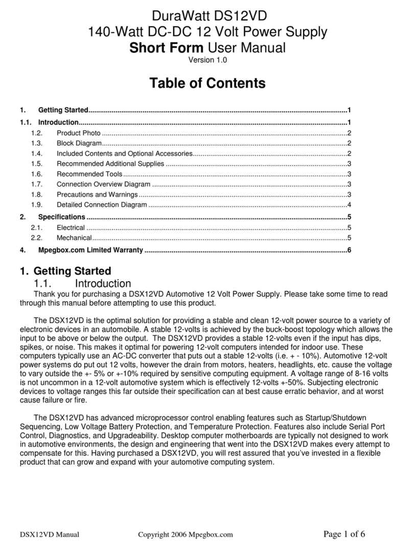 DuraWatt DS12VD user manual