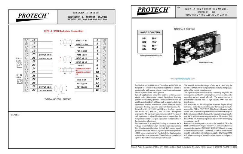protech INTEGRA III SYSTEM Installation & operation manual