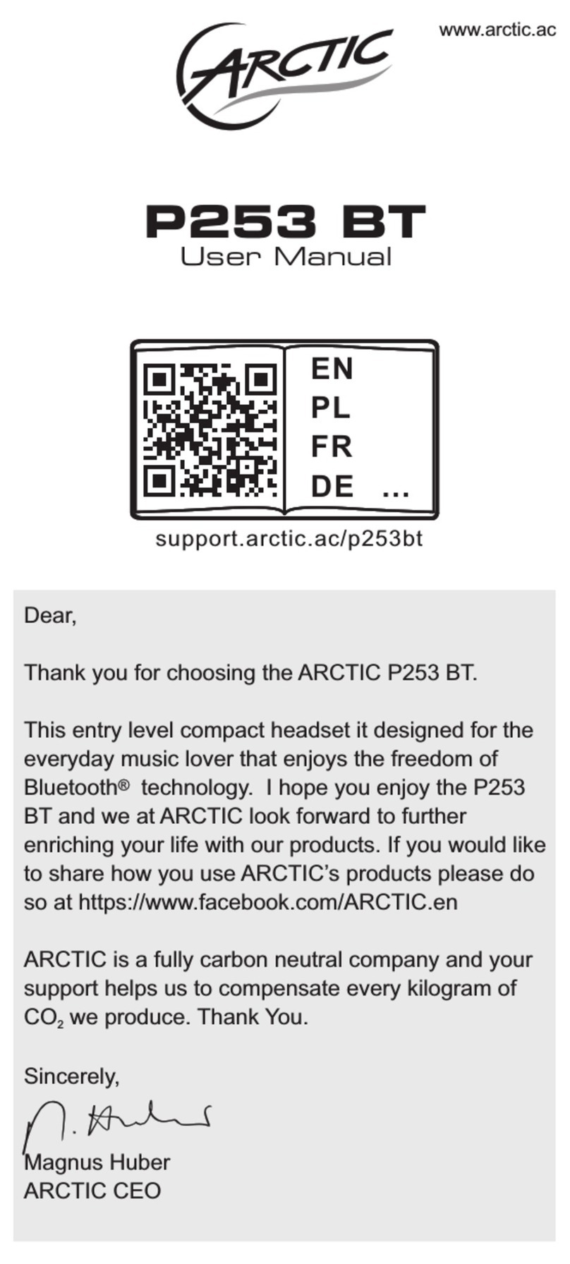 Arctic P253 BT User manual