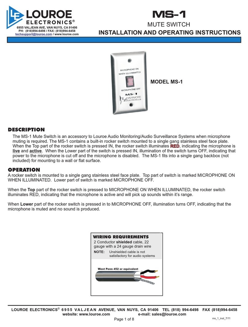 Louroe Electronics MS-1 User manual