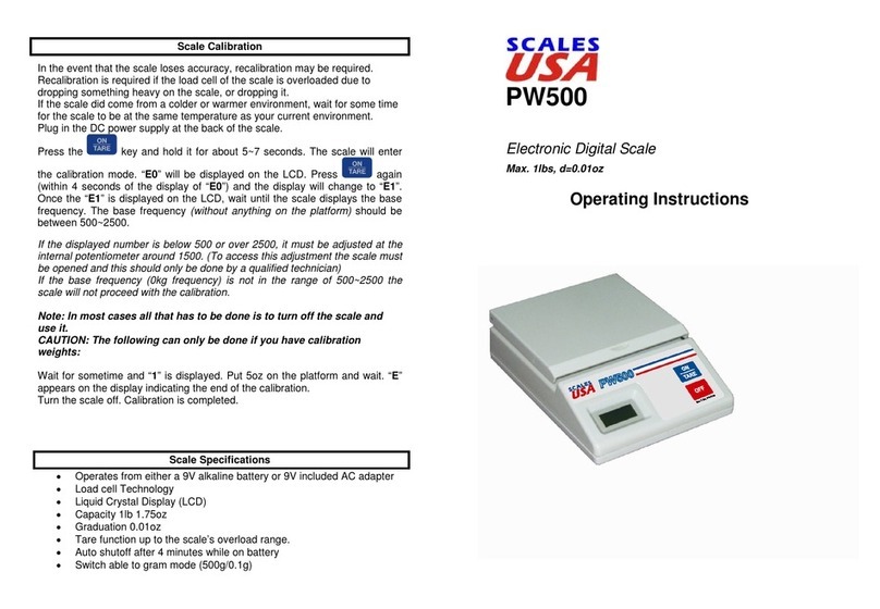 Scales USA PW500 operating instructions