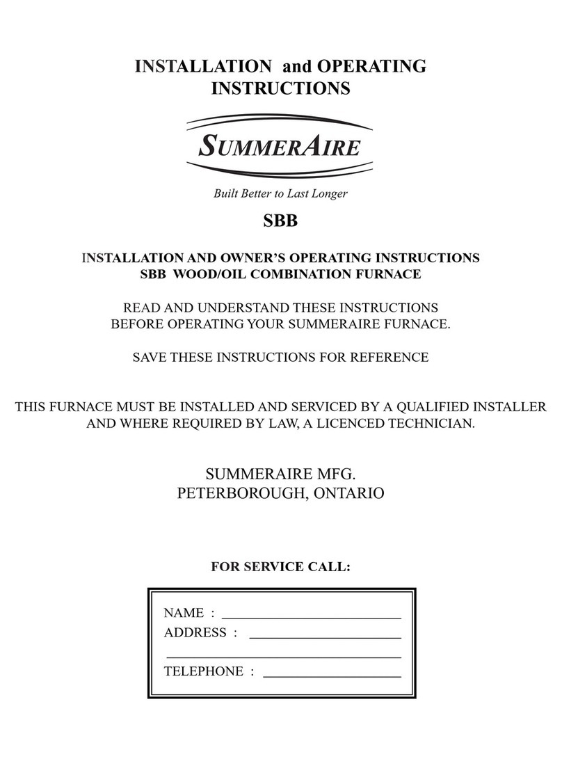 SummerAire SBB Installation and owner's operating instructions SummerAire SBB Installation and owner's operating instructions