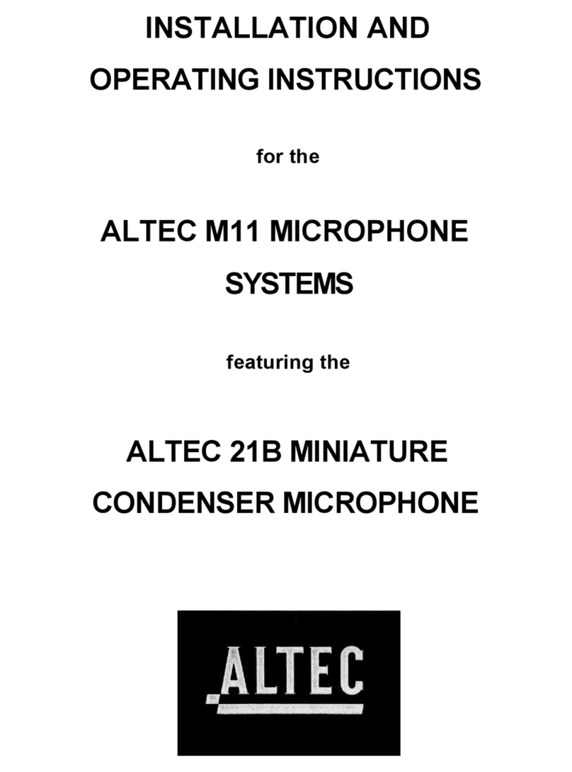 Altec M11 Installation and operating instructions
