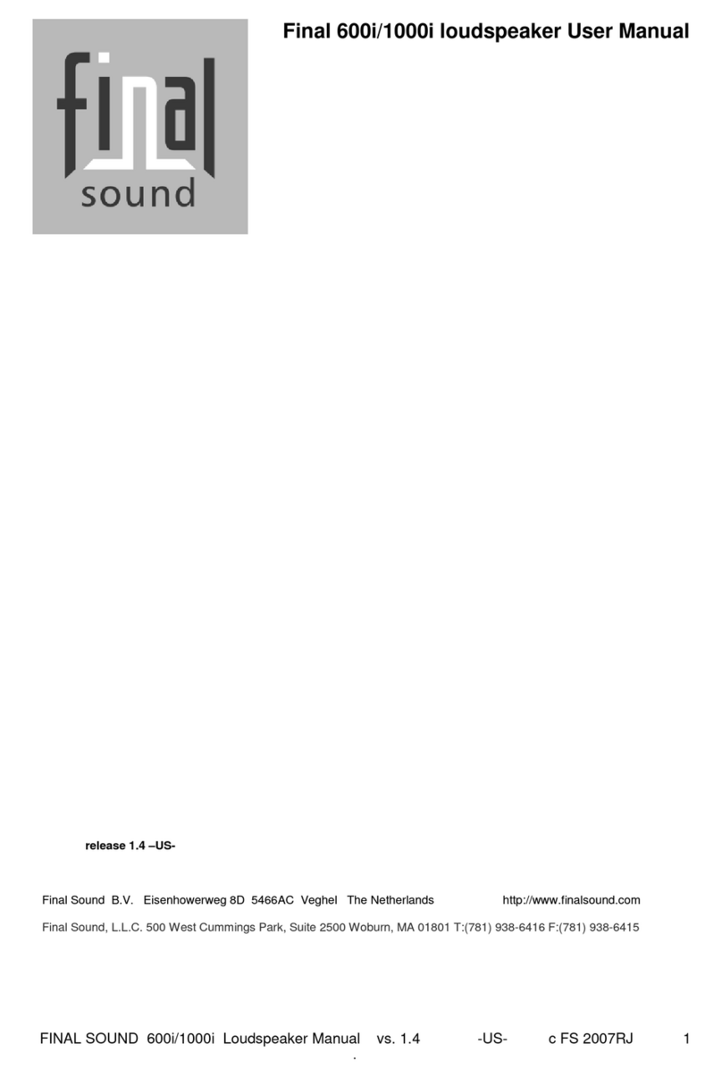 Final Sound 600i user manual