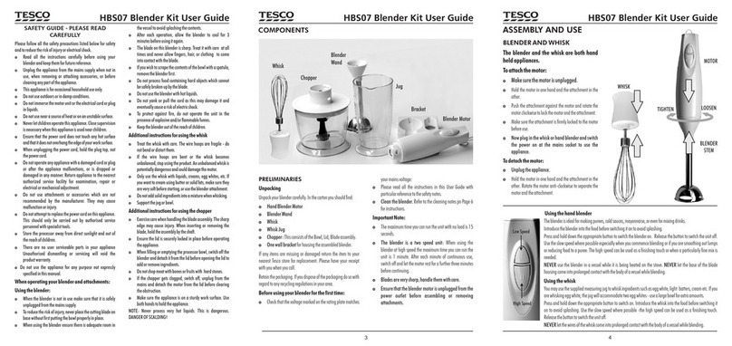 Tesco HBS07 user guide