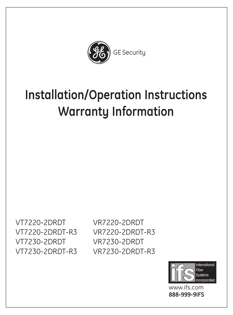 GE Security VT7220-2DRDT Installation & operation instructions