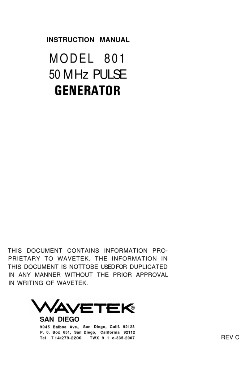 Wavetek 801 User manual
