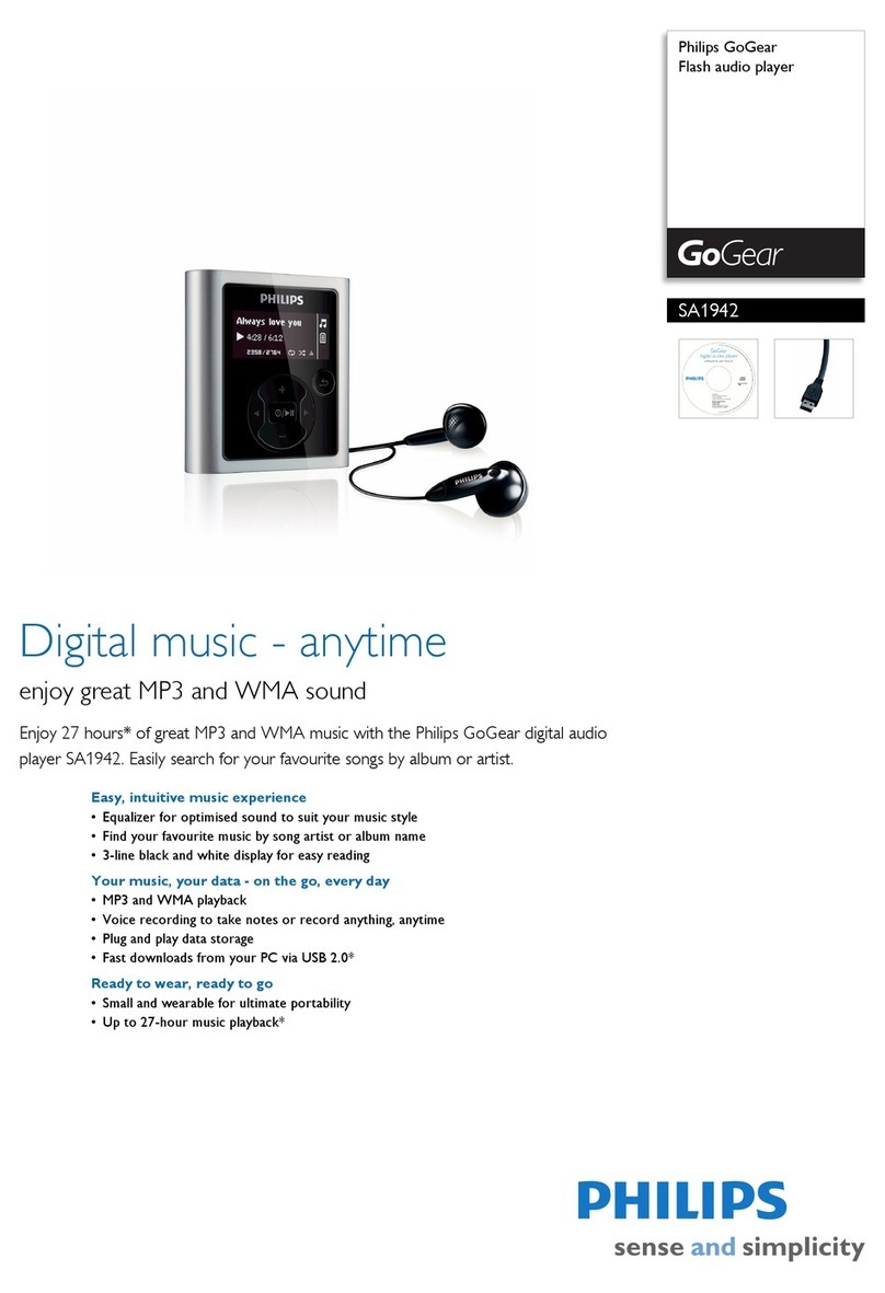Philips GoGear SA1942 Specifications