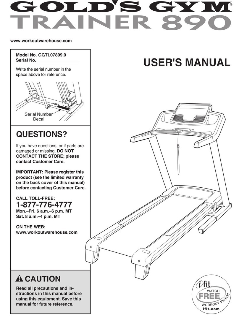 Gold's Gym Trainer 890 user manual