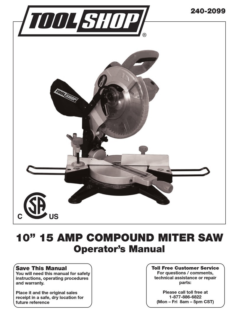 Toolshop 10" 15 AMP COMPOUND MITER SAW Operator's manual