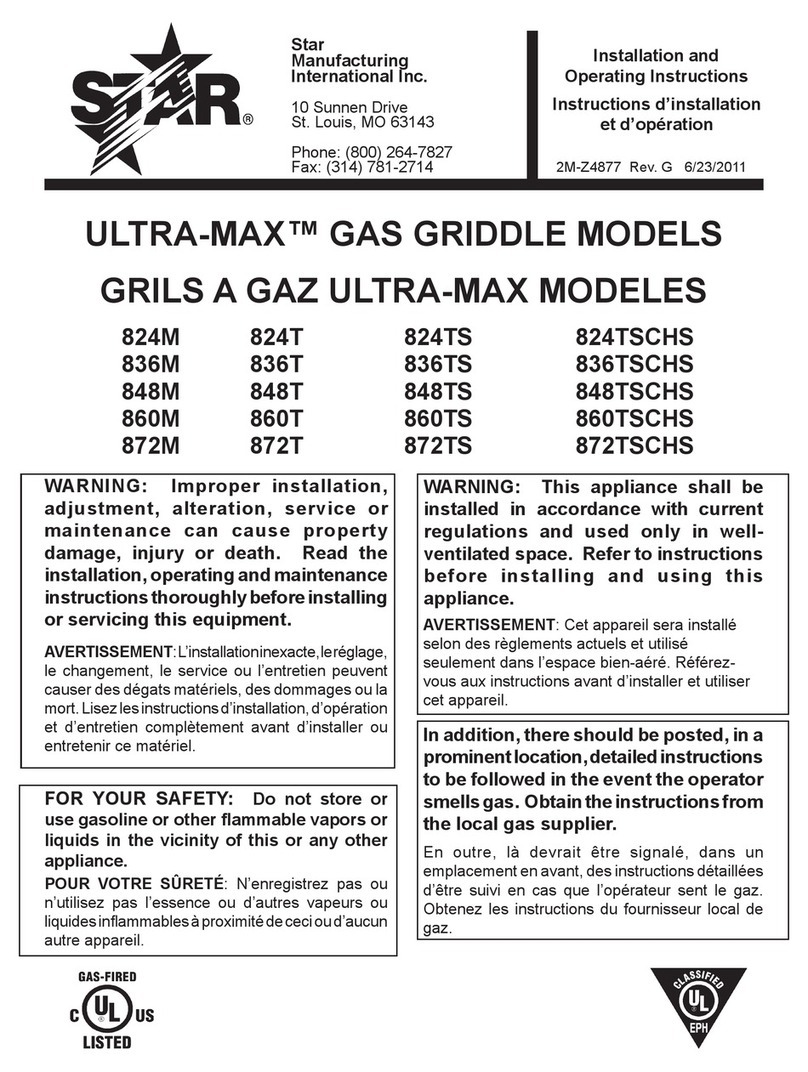 Star Manufacturing Ultra-Max 824M Installation and operating instructions