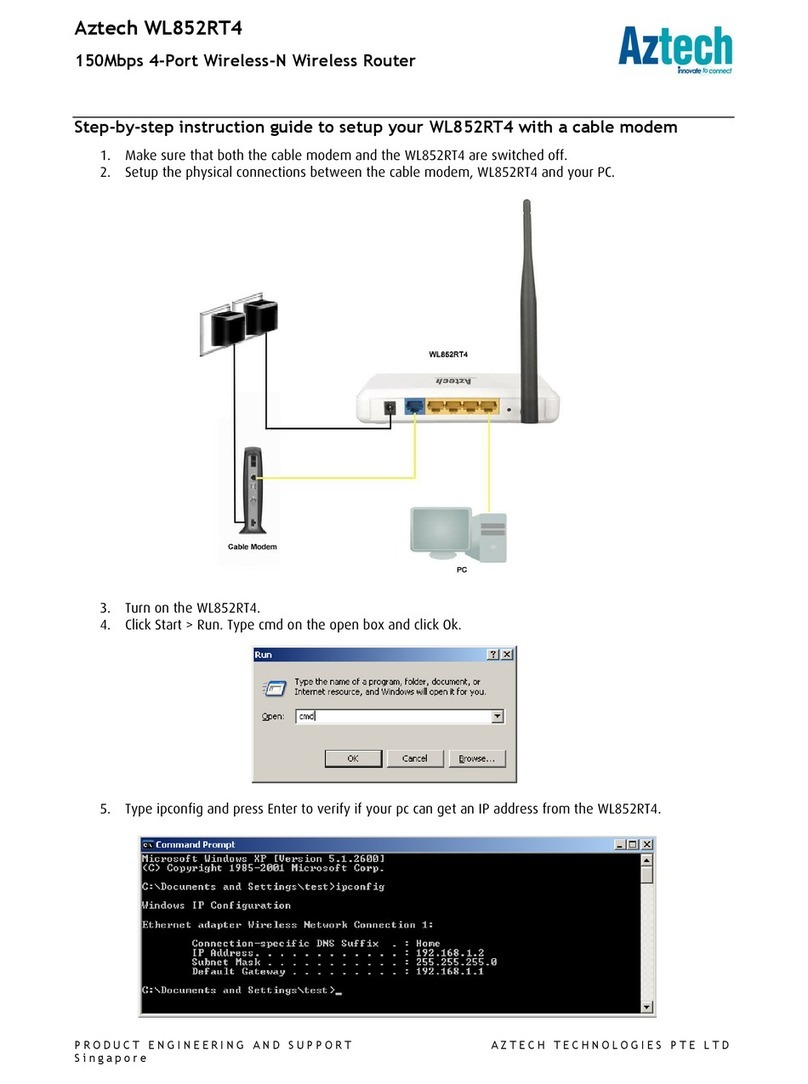 Aztech WL852RT4 Instruction guide
