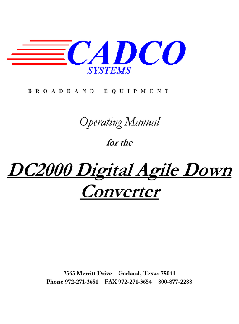 Cadco DC2000 operating manual