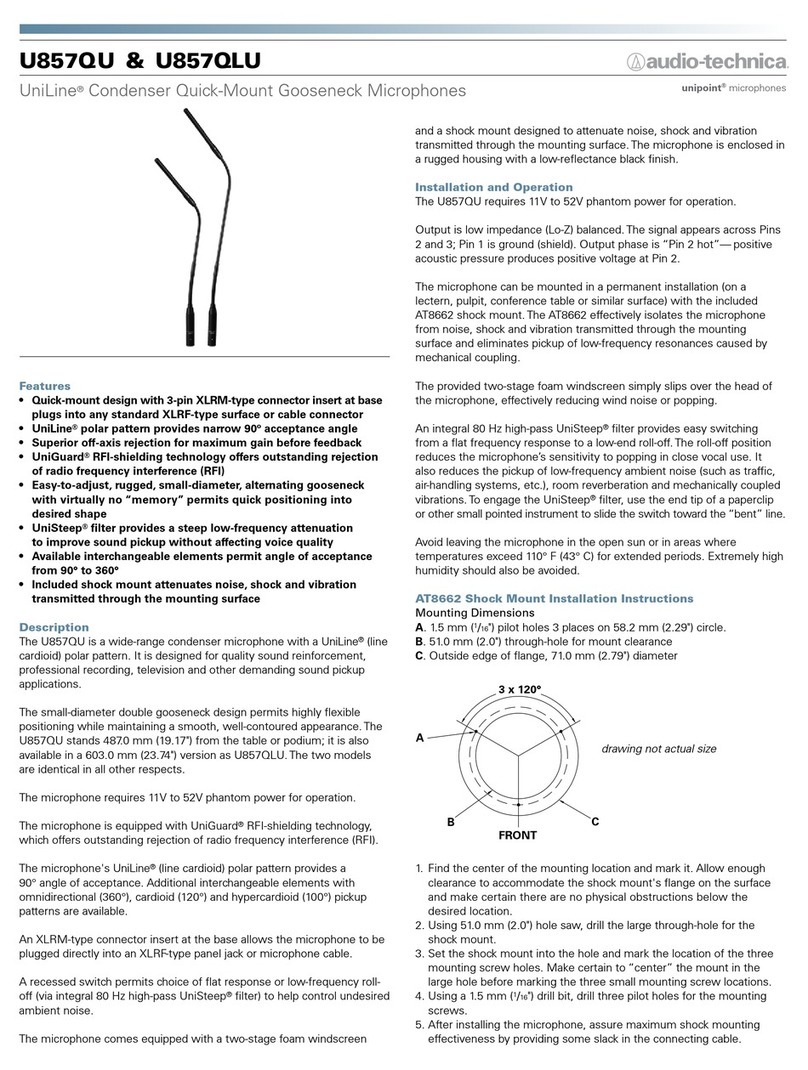 Audio Technica U857QU User manual