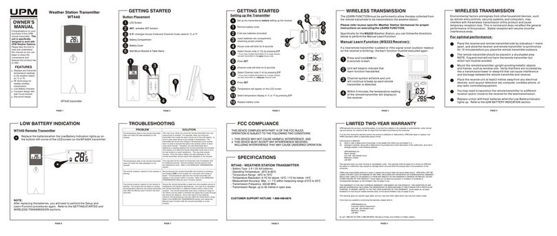 UPM WT440 owner's manual