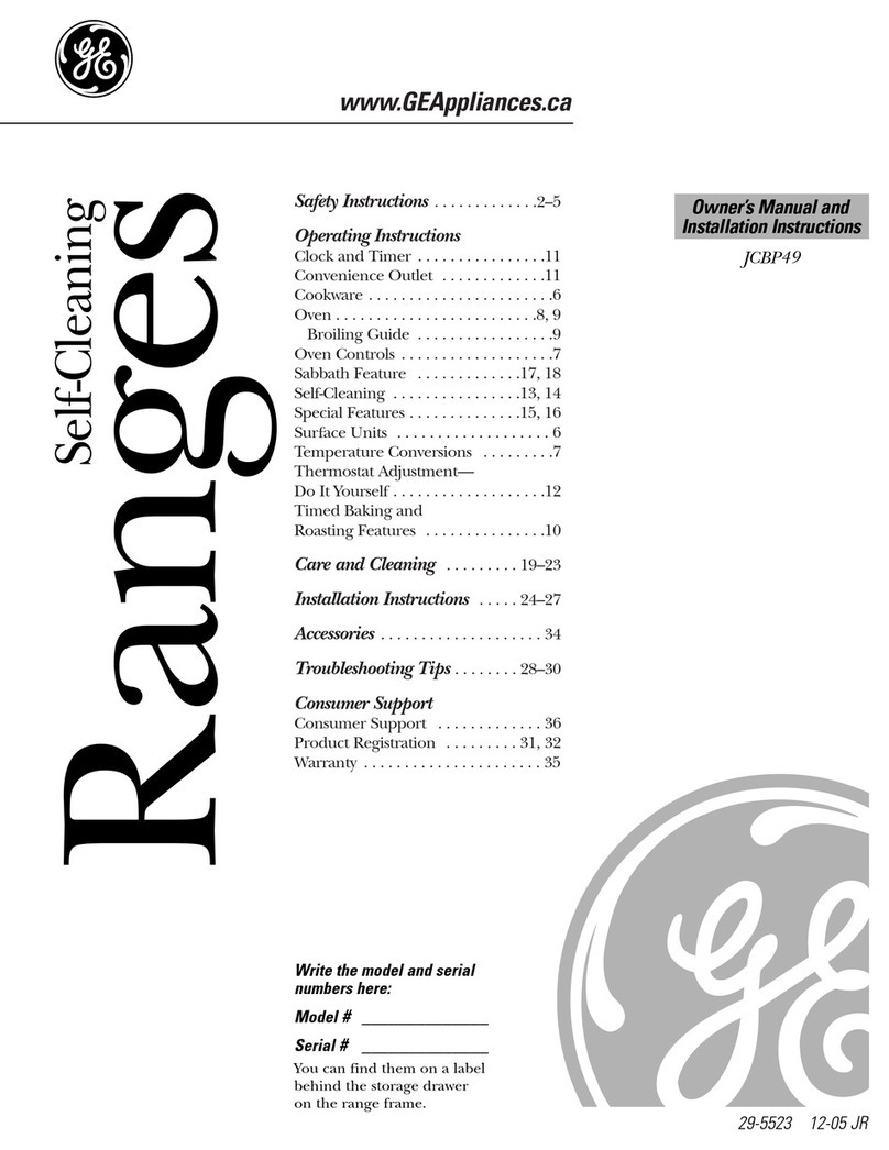 GE JCBP49 Operating instructions
