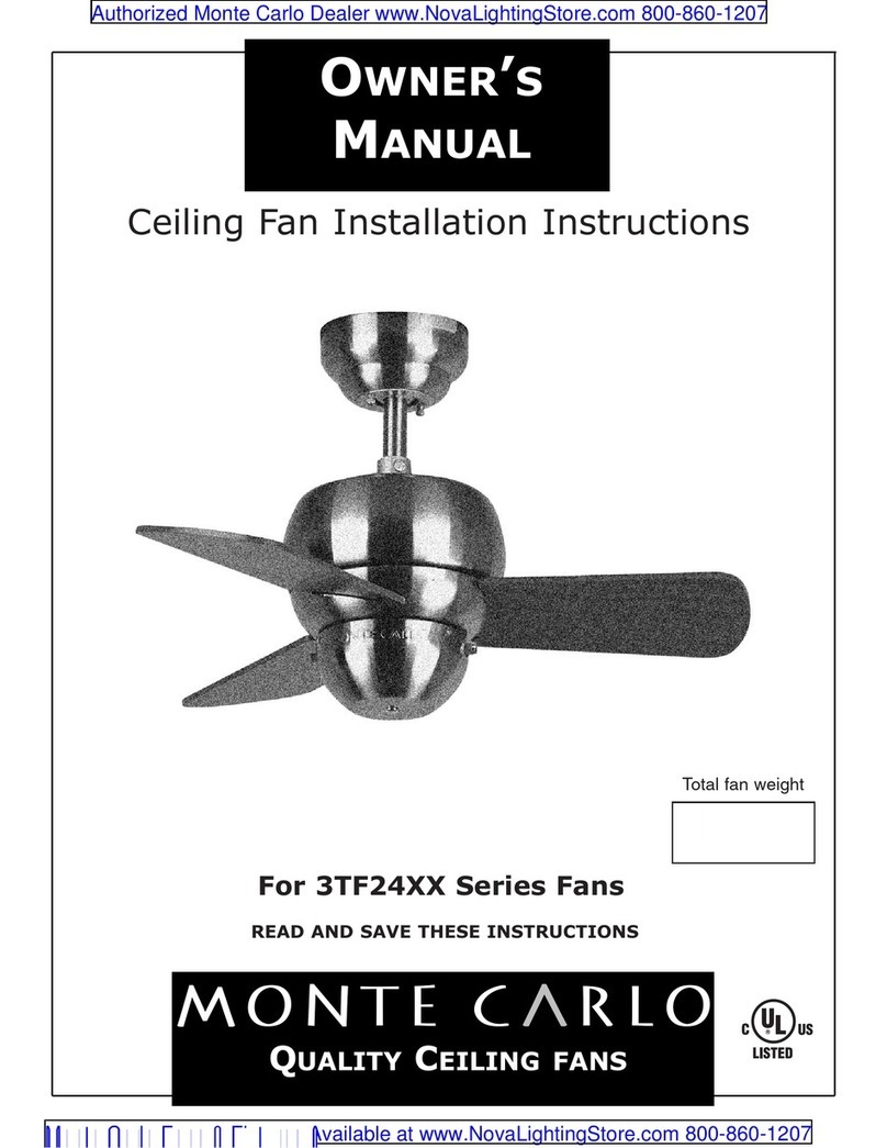 Monte Carlo Fan Company 3TF24 Series User manual Monte Carlo Fan Company 3TF24 Series User manual